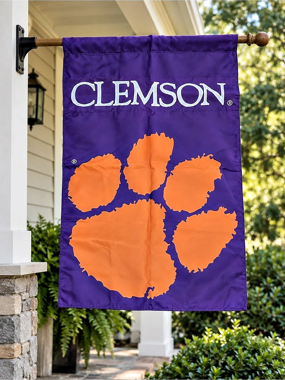 Clemson Purple & Orange Garden Flag